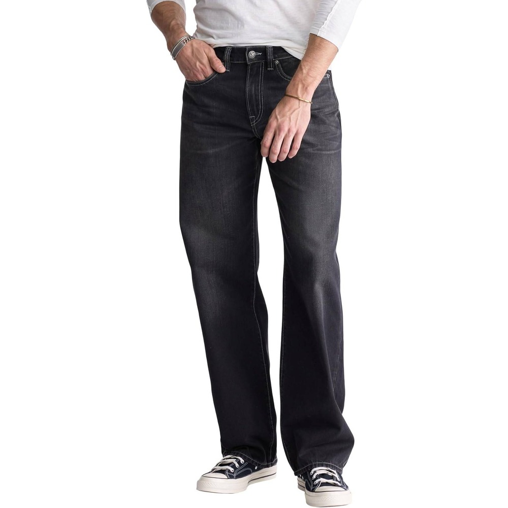 Buffalo‎ David Bitton Matt 38x30 Men's Loose Fit Wide Leg Denim Jeans Black